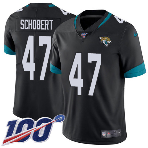 Jacksonville Jaguars #47 Joe Schobert Black Team Color Youth Stitched NFL 100th Season Vapor Untouchable Limited Jersey->youth nfl jersey->Youth Jersey